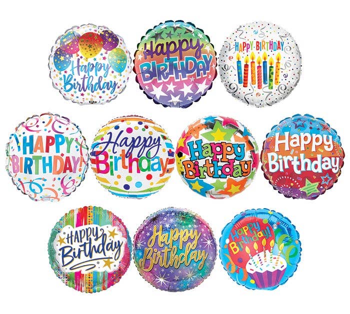 4" Mylar Balloon Air Filled Assortment - Birthday