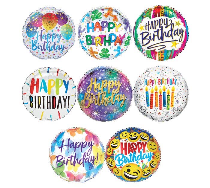 9" Mylar Balloon Air Filled Assortment - Birthday