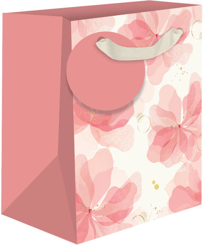 Pink Flowers Small Gift Bags Boutique