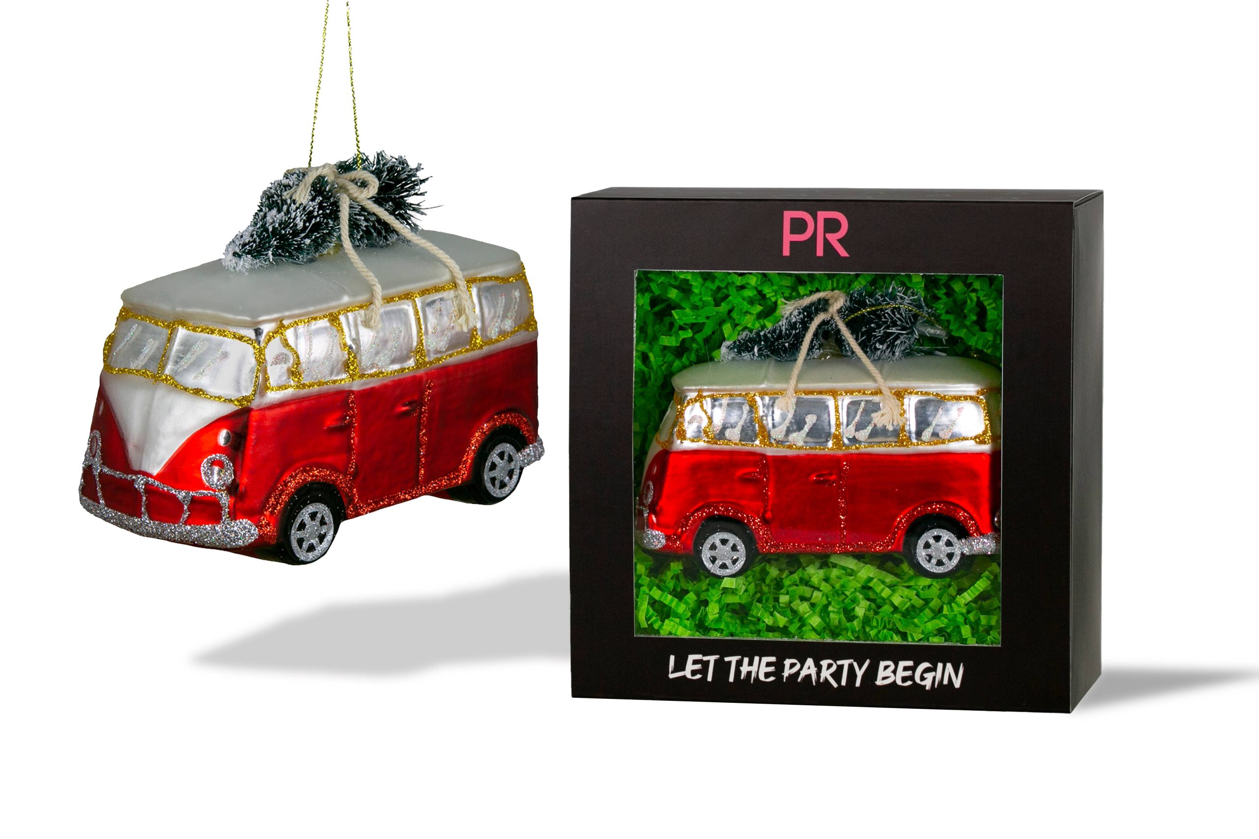 Party Rock | Van with Christmas Tree Glass Ornament