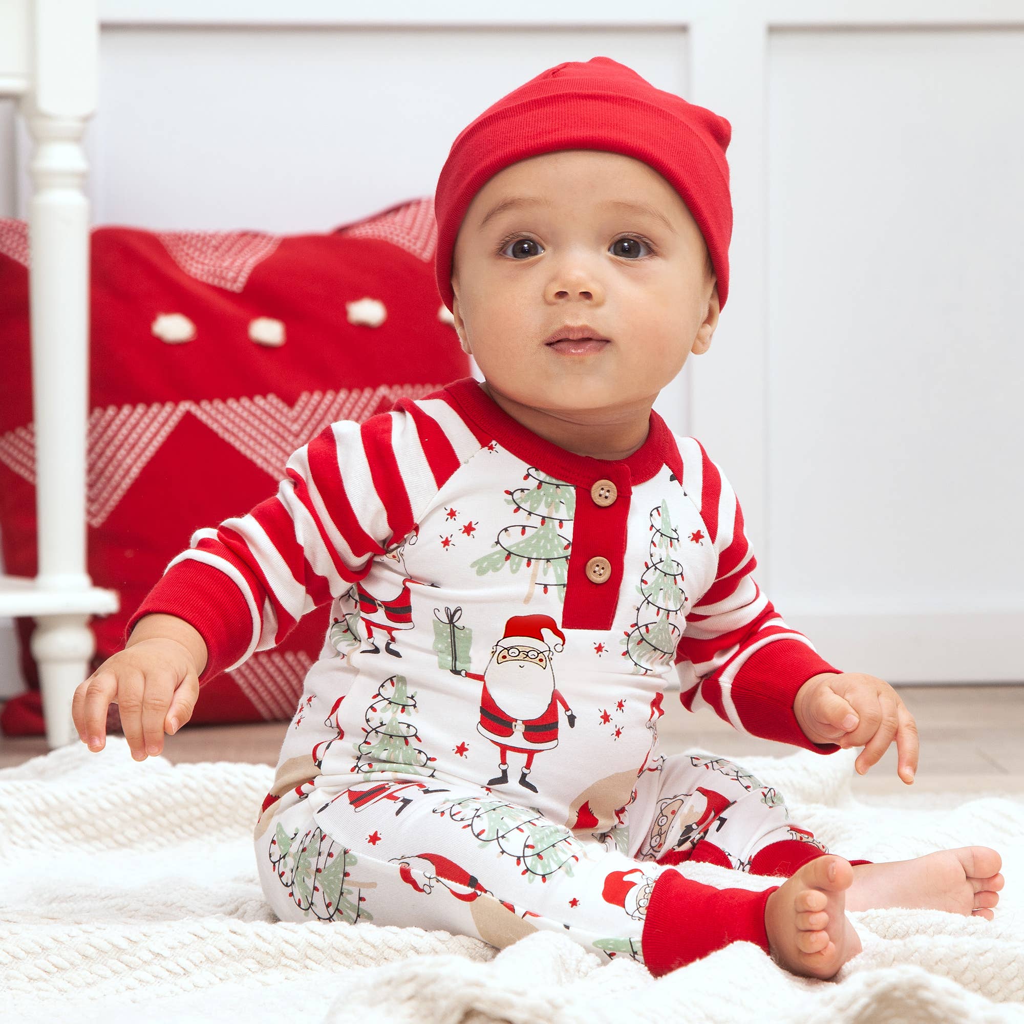 Baby's Christmas Here Comes Santa Bamboo Romper
