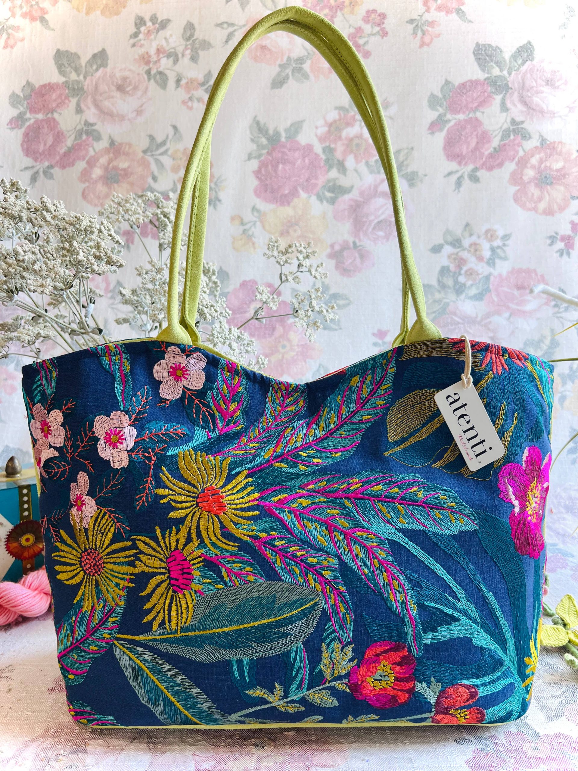 Flora Lolita: USA Made, Handbag with matching pouch