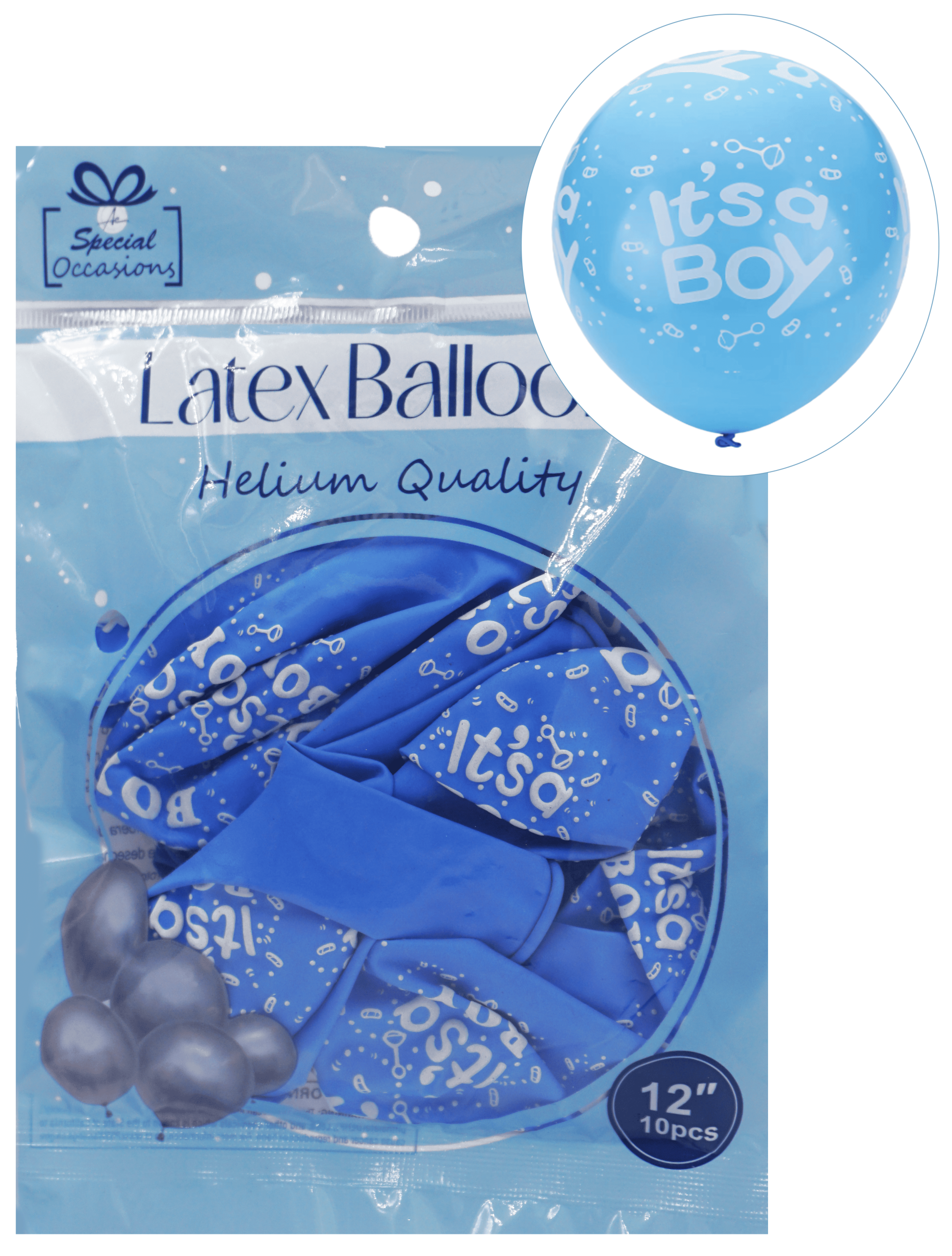 "It's a Boy" Blue Latex Party Balloon, 12in