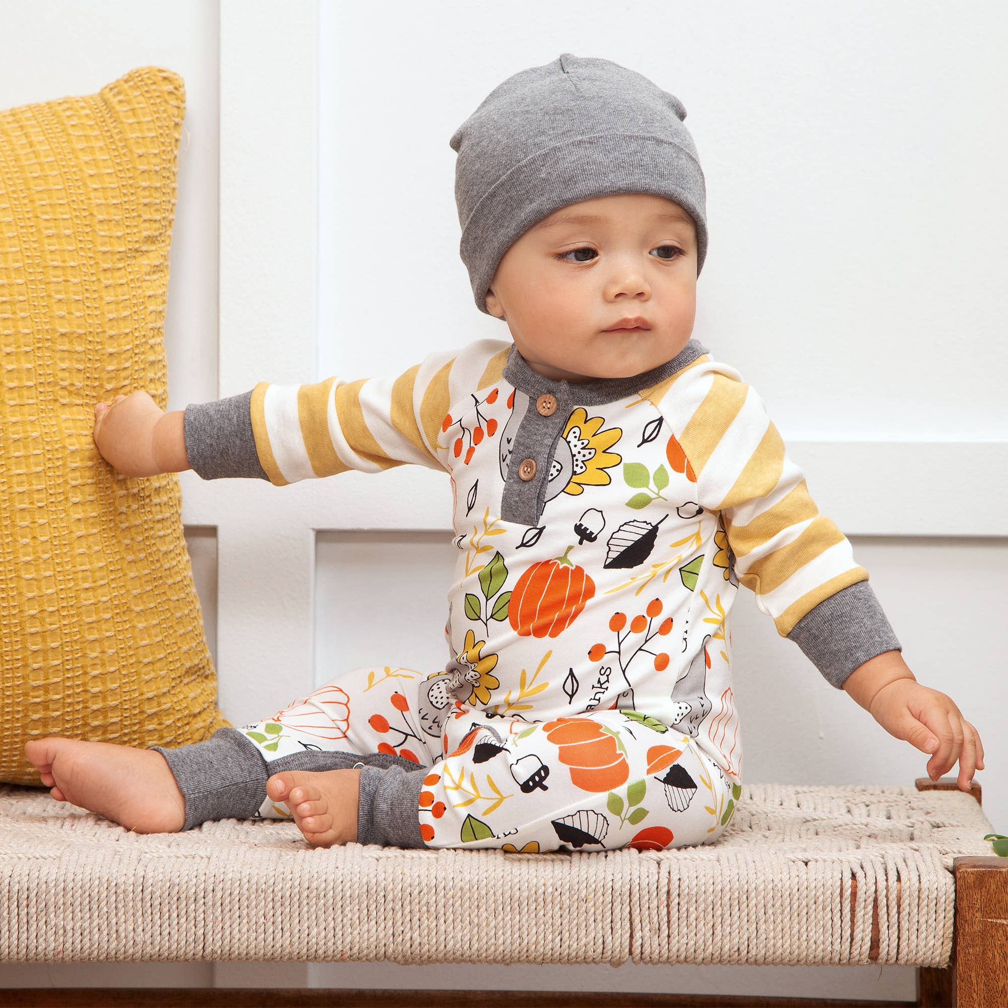 Baby's Thanksgiving Turkey Bamboo Romper