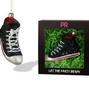 Party Rock | Black High Top Glass Ornament