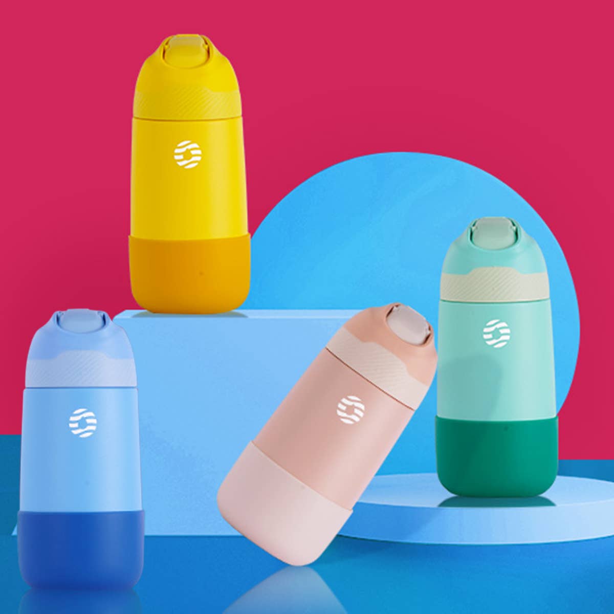 12oz. S/S Insulated Kid's Water Bottle With Pop-up Straw Lid