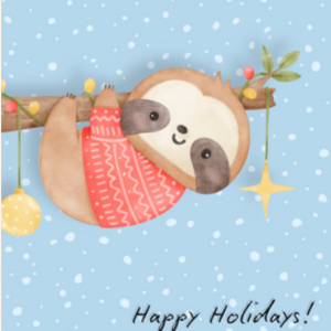 Happy Holiday Sloth Greeting Card