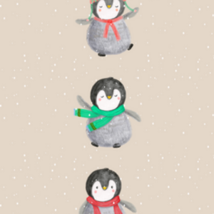 Snowy Penguins Greeting Card