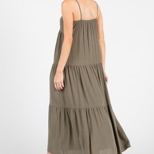 Front Tie Tiered Dress