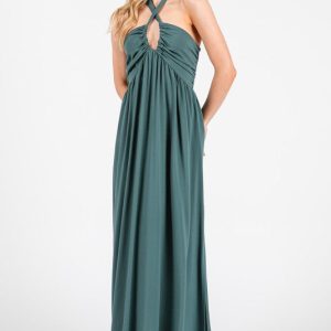 Ruched Halter Maxi