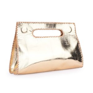 Gold Leather Clutch