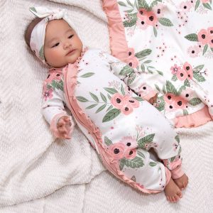 Baby Girl's Jardin Cotton Zippered Romper