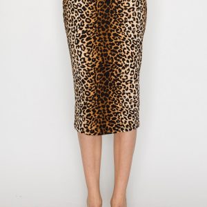 Animal Print Midi Skirt
