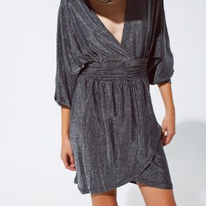 PRE-ORDER Metallic V-Neck Dress