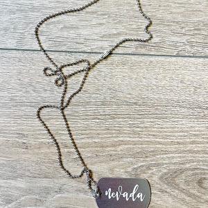 Cursive Nevada Metal Necklace