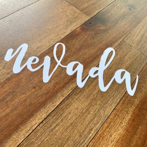Cursive Nevada Decal - White