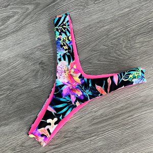 Moonlit Tropics Thong Bottoms Pink