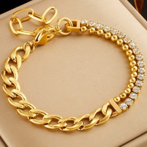 Cuban Bracelet with Gem Details