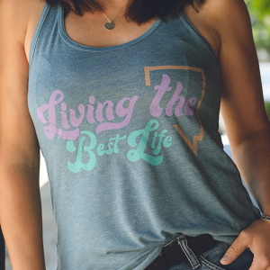 Women's Flowy Racerback Tank - Living The Best Life
