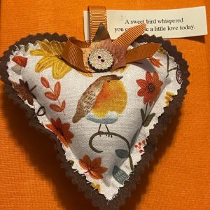 Handmade Cloth Hearts- Autumn