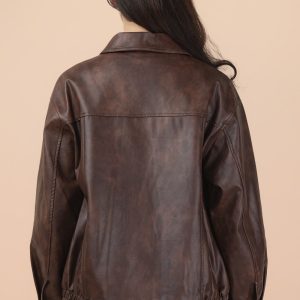 The Oversized Faux Leather Bomber