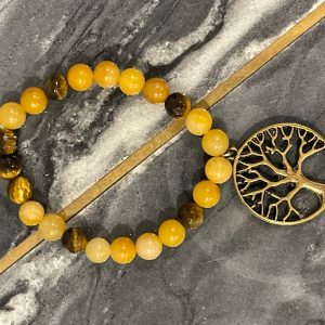 Golden Jade & Tiger’s Eye Tree of Life Bracelet