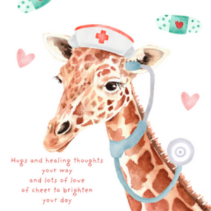 Giraffe Nurse Greeting Card