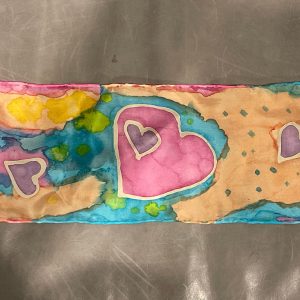 Hand Painted Heart Accessory Scarf