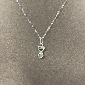 Green Tourmaline Sterling Silver Necklace