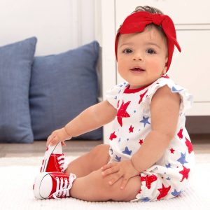 Baby Girl's 4th of July Stars Romper