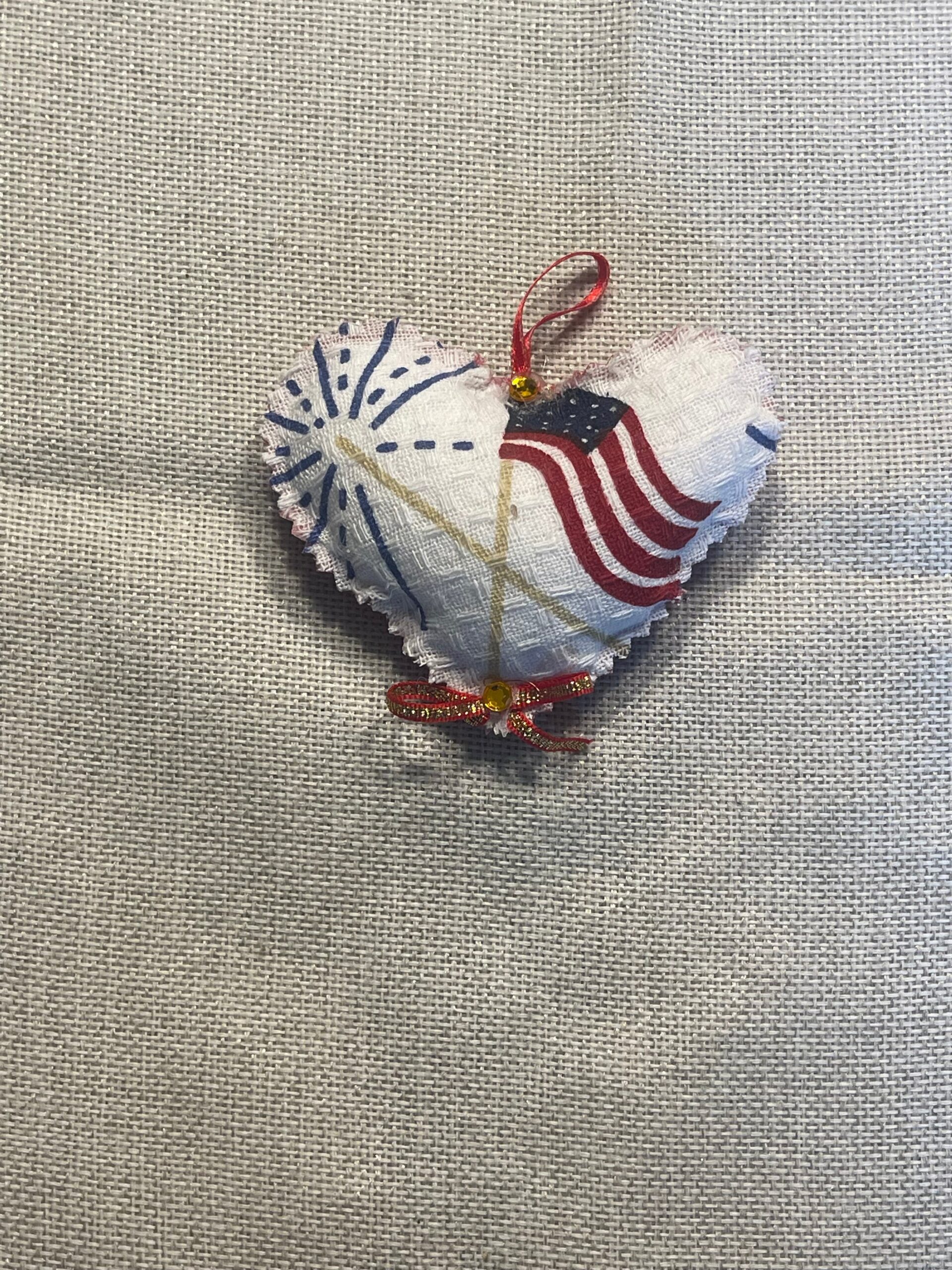Cloth 4th of July Hearts - 2 in