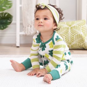 Baby's St. Patty's Clovers Cotton Romper
