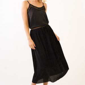Velvet Pleated Skirt