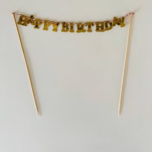 HBD Cake Banner Gold