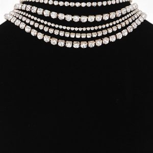 Rhinestone Layered Choker