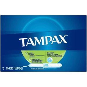 Tampax Cardboard Applicator Tampons, Super, Unscented 10ct