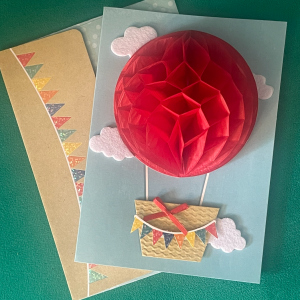 Up, Up & Away 3D Hot Air Balloon Greeting Card