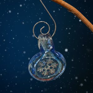 Hand Blown Blue Snowflake Ornaments