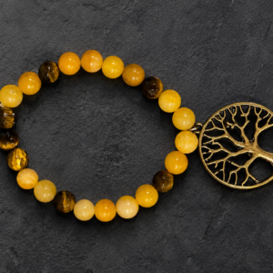 Golden Jade & Tiger’s Eye Tree of Life Bracelet