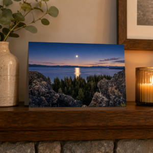 Lake Tahoe Moon Rise Card